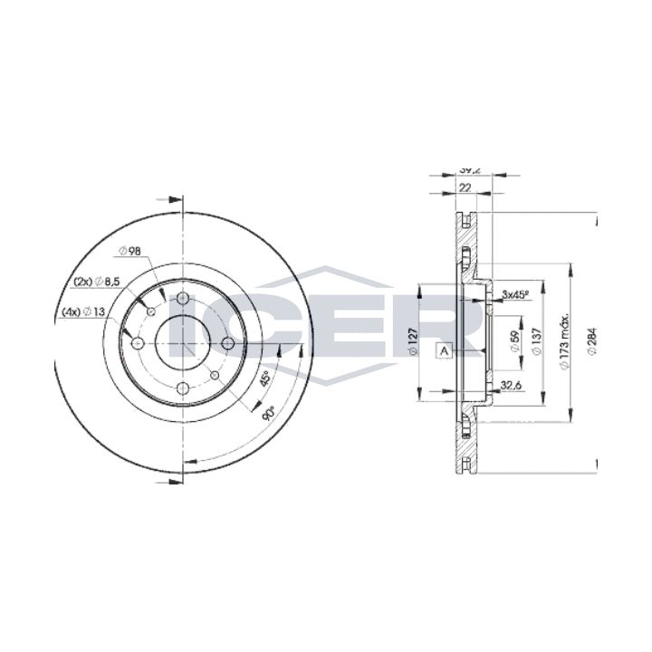 Stabdžių diskas ICER 78BD7947-2