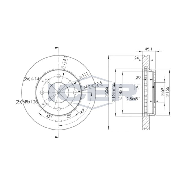 Stabdžių diskas ICER 78BD8107-2