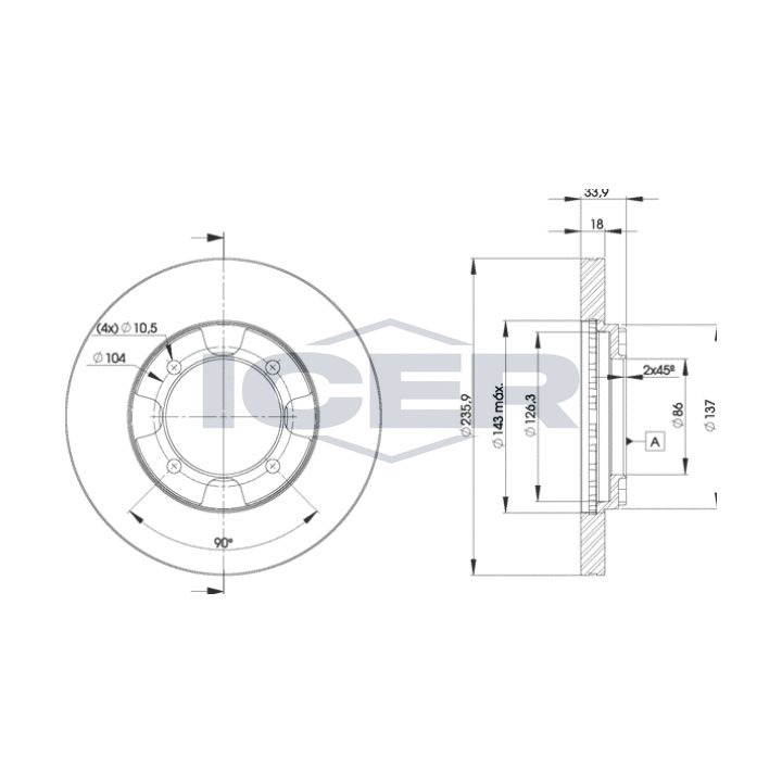 Stabdžių diskas ICER 78BD8735-2