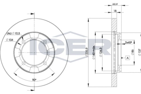 Stabdžių diskas ICER 78BD8735-2