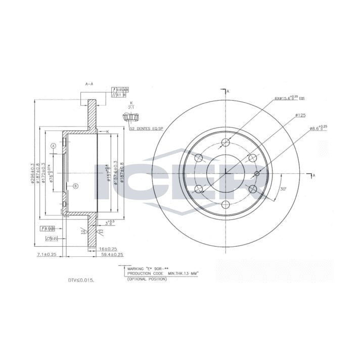 Stabdžių diskas ICER 78BD8759-2