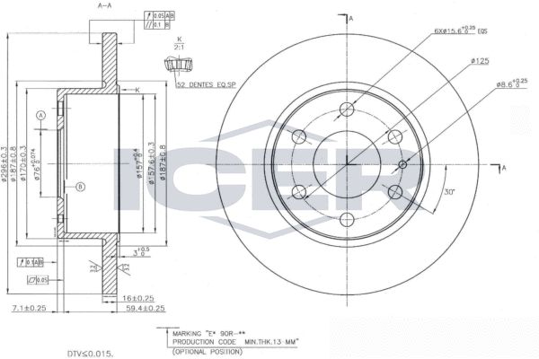 Stabdžių diskas ICER 78BD8759-2