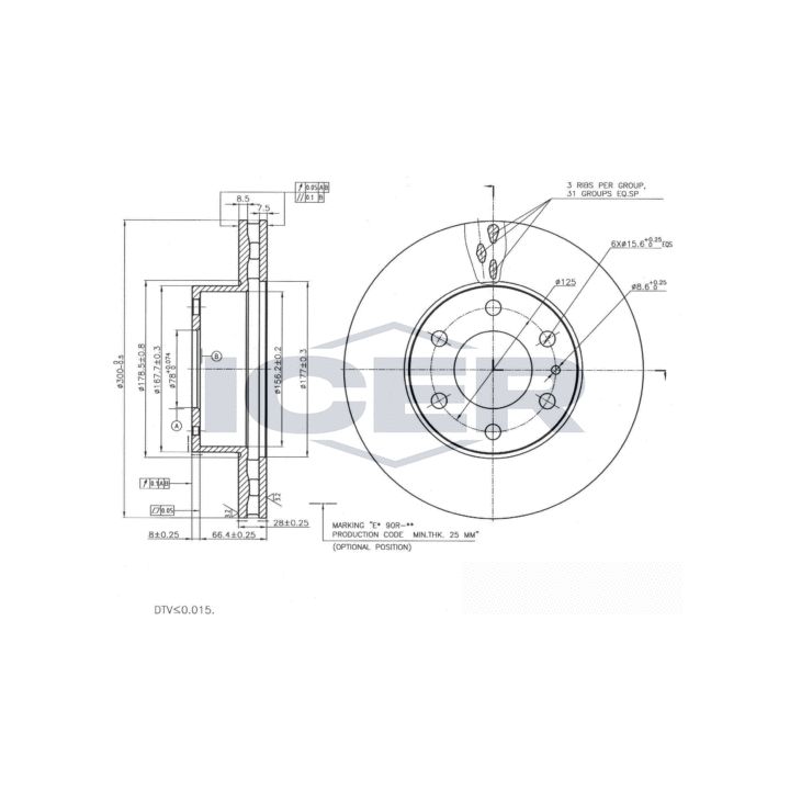 Stabdžių diskas ICER 78BD8761-2