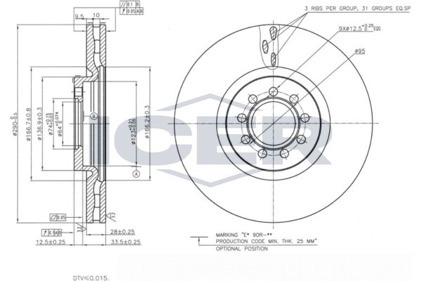 Stabdžių diskas ICER 78BD8762-2