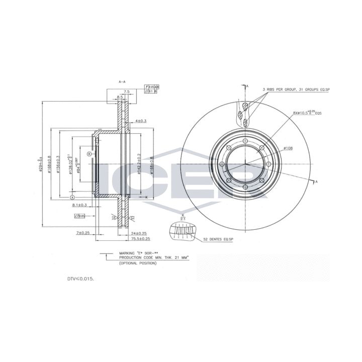 Stabdžių diskas ICER 78BD8763-2