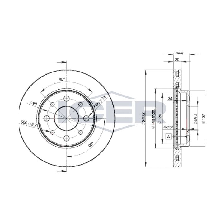 Stabdžių diskas ICER 78BD8929-2