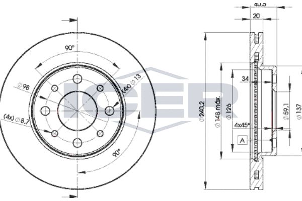 Stabdžių diskas ICER 78BD8929-2