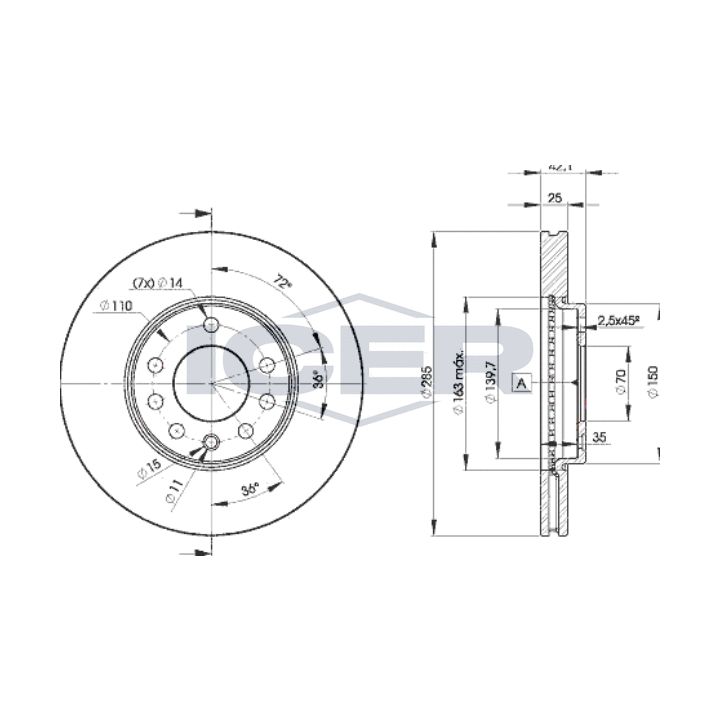 Stabdžių diskas ICER 78BD9003-2