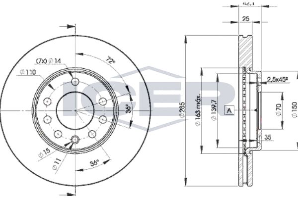 Stabdžių diskas ICER 78BD9003-2