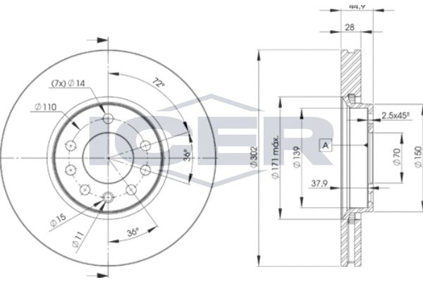Stabdžių diskas ICER 78BD9004-2