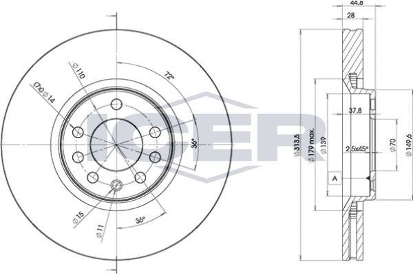 Stabdžių diskas ICER 78BD9005-2