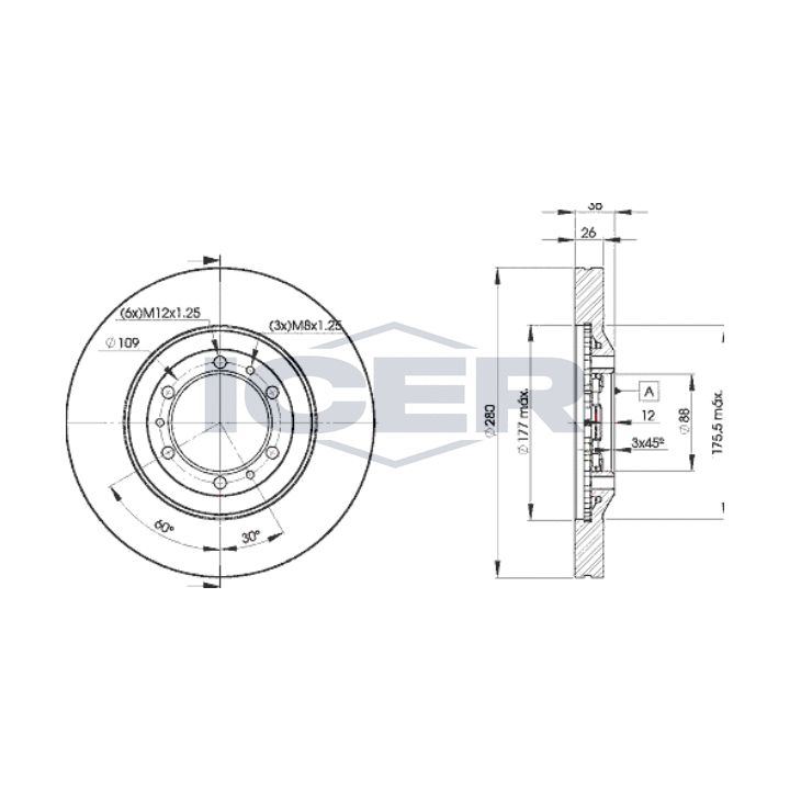 Stabdžių diskas ICER 78BD9050-2