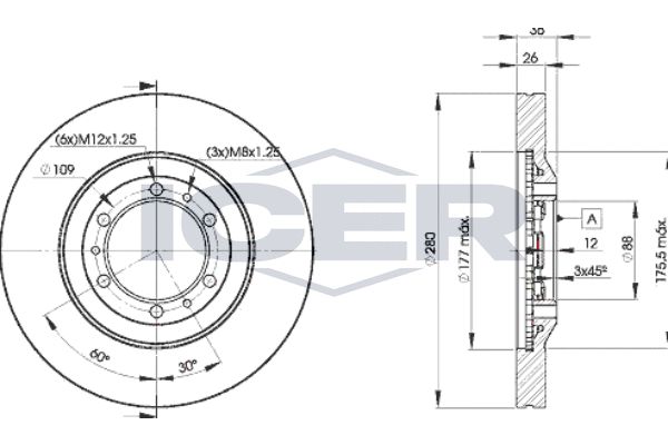 Stabdžių diskas ICER 78BD9050-2