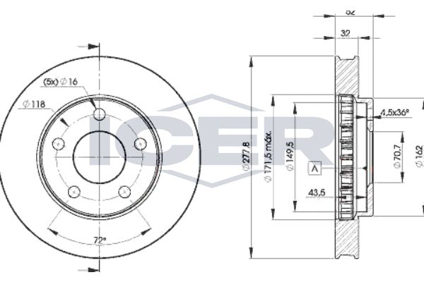 Stabdžių diskas ICER 78BD9057-2