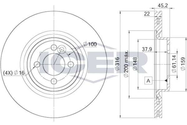 Stabdžių diskas ICER 78BD9065-2