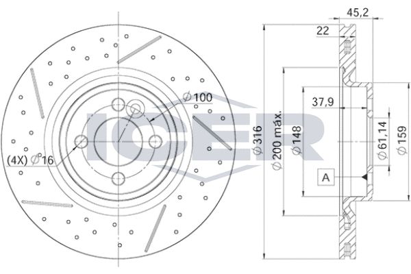 Stabdžių diskas ICER 78BD9066-2