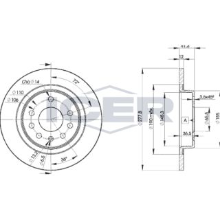 Stabdžių diskas ICER 78BD9115-2