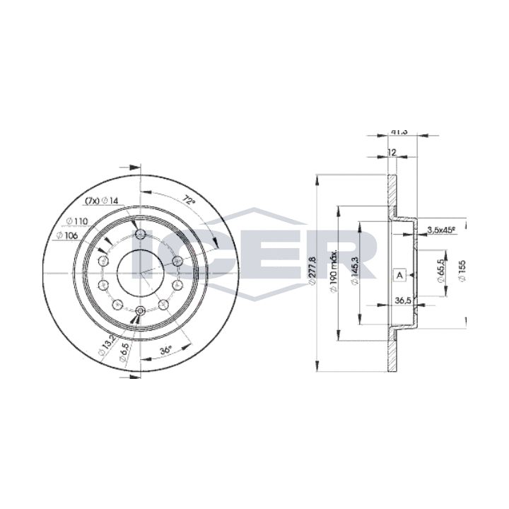 Stabdžių diskas ICER 78BD9115-2