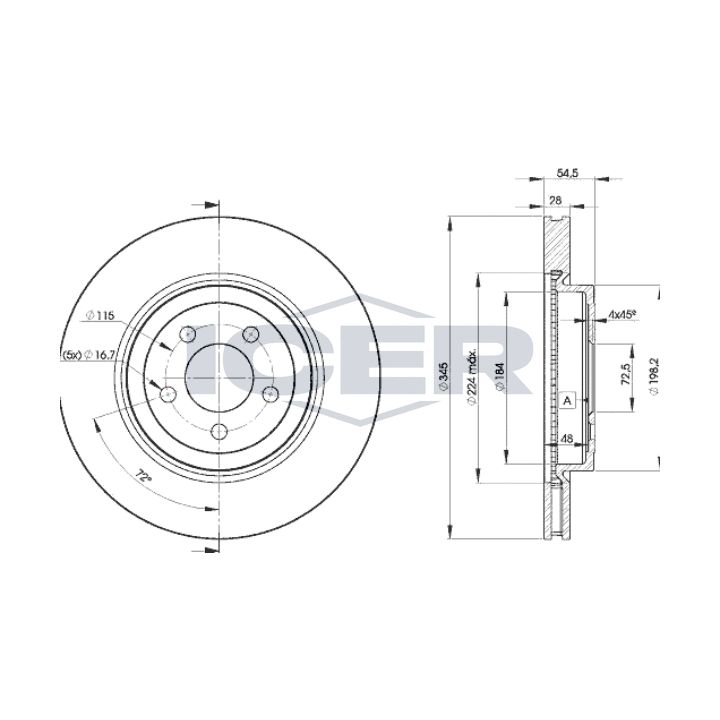 Stabdžių diskas ICER 78BD9197-2