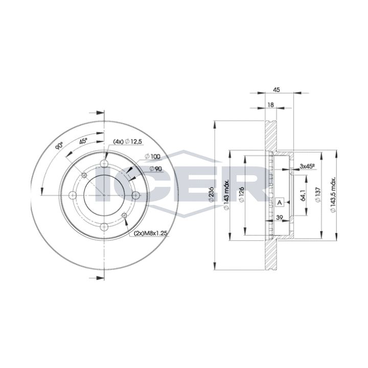 Stabdžių diskas ICER 78BD9282-2