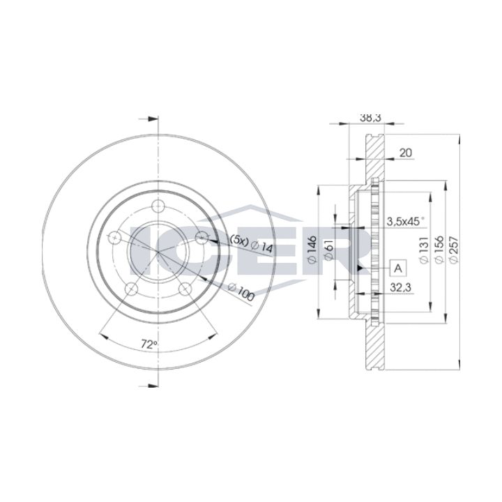 Stabdžių diskas ICER 78BD9718-2