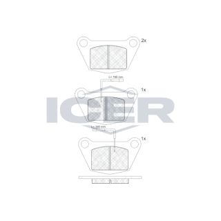 Stabdžių trinkelių rinkinys, diskinis stabdys ICER 140361