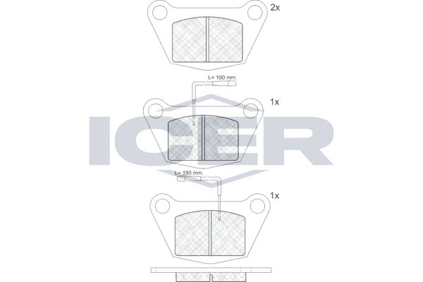 Stabdžių trinkelių rinkinys, diskinis stabdys ICER 140361