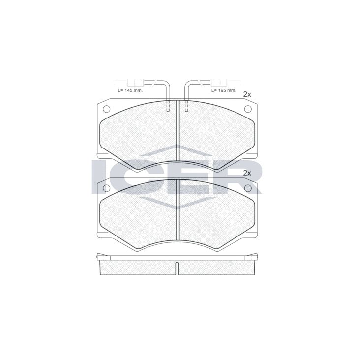 Stabdžių trinkelių rinkinys, diskinis stabdys ICER 140563