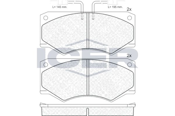 Stabdžių trinkelių rinkinys, diskinis stabdys ICER 140563