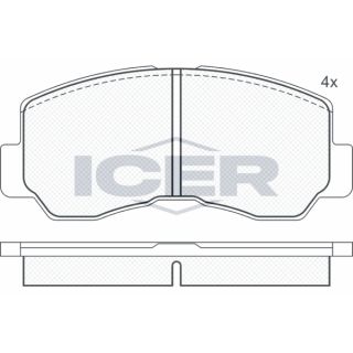 Stabdžių trinkelių rinkinys, diskinis stabdys ICER 140623
