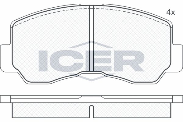 Stabdžių trinkelių rinkinys, diskinis stabdys ICER 140623