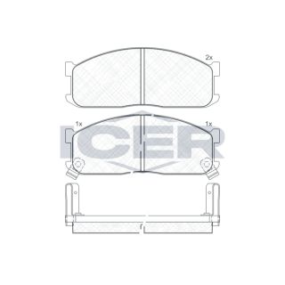 Stabdžių trinkelių rinkinys, diskinis stabdys ICER 140690