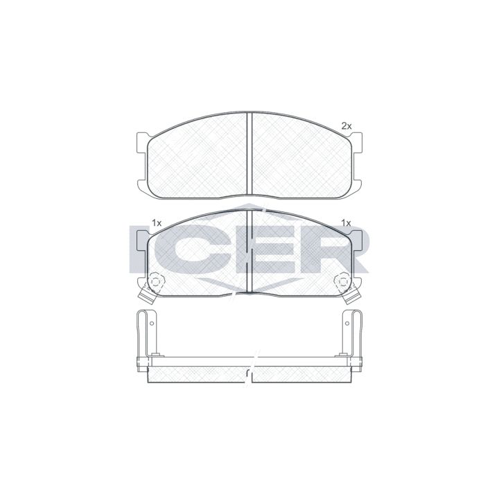 Stabdžių trinkelių rinkinys, diskinis stabdys ICER 140690