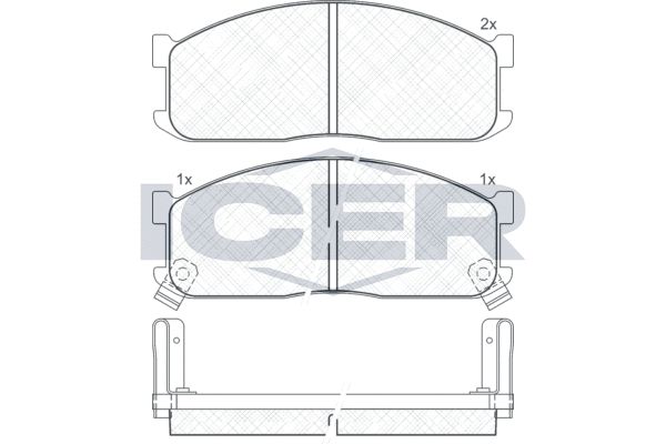 Stabdžių trinkelių rinkinys, diskinis stabdys ICER 140690
