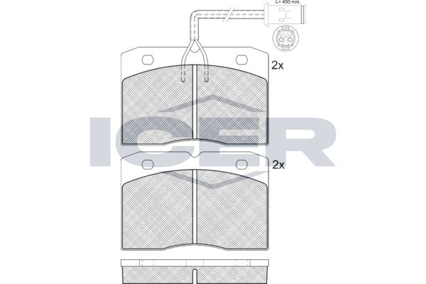 Stabdžių trinkelių rinkinys, diskinis stabdys ICER 140730