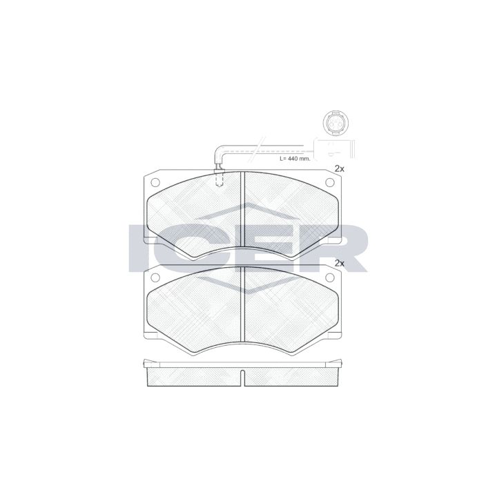 Stabdžių trinkelių rinkinys, diskinis stabdys ICER 140731
