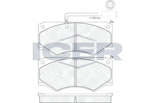 Stabdžių trinkelių rinkinys, diskinis stabdys ICER 140731