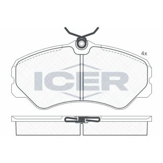 Stabdžių trinkelių rinkinys, diskinis stabdys ICER 140783