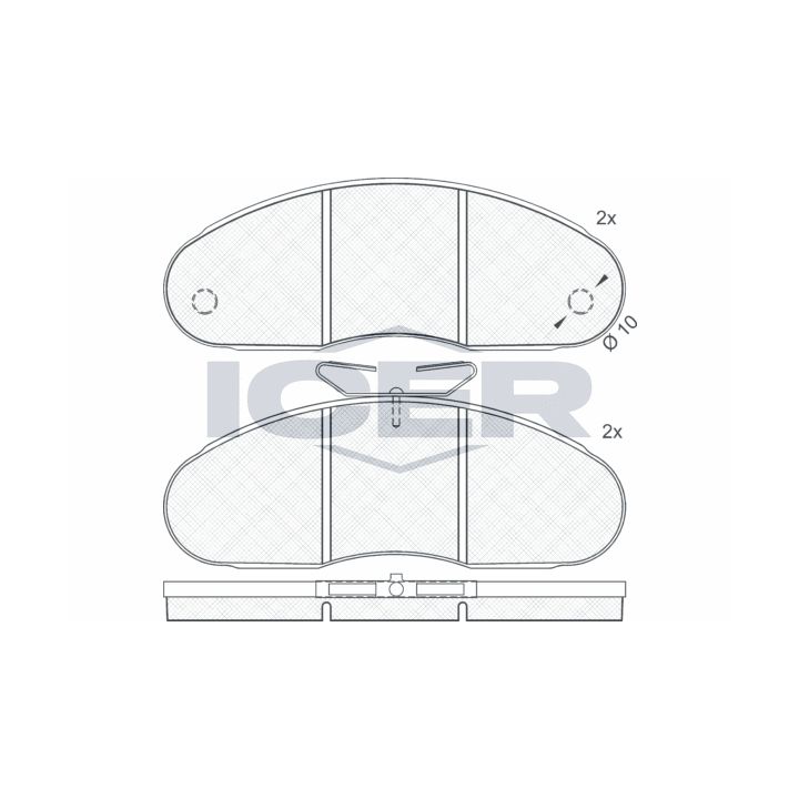 Stabdžių trinkelių rinkinys, diskinis stabdys ICER 140813