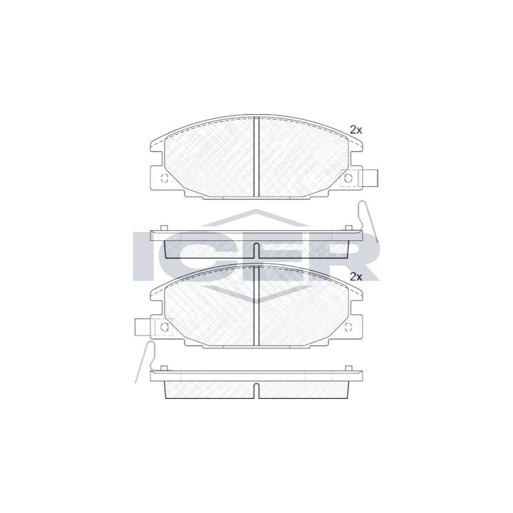 Stabdžių trinkelių rinkinys, diskinis stabdys ICER 140854
