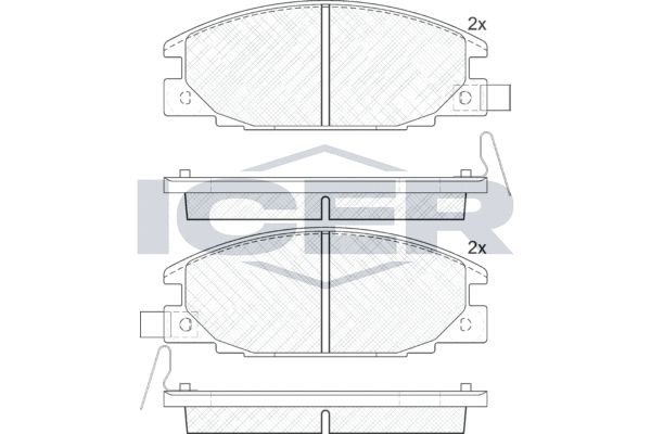 Stabdžių trinkelių rinkinys, diskinis stabdys ICER 140854