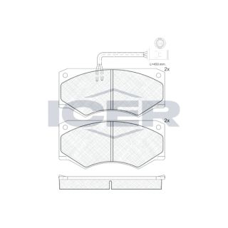 Stabdžių trinkelių rinkinys, diskinis stabdys ICER 140904