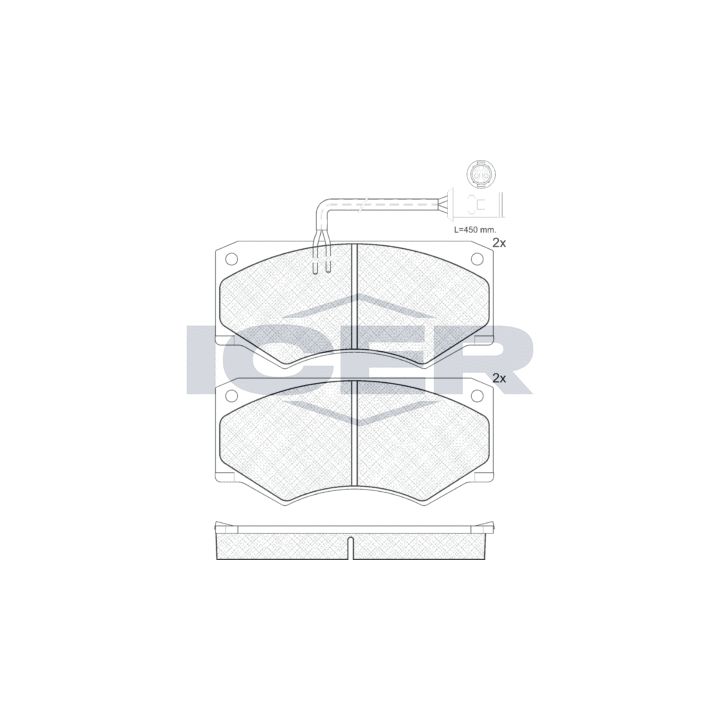 Stabdžių trinkelių rinkinys, diskinis stabdys ICER 140904