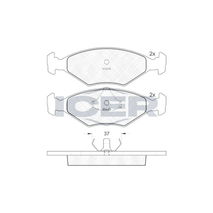Stabdžių trinkelių rinkinys, diskinis stabdys ICER 140926