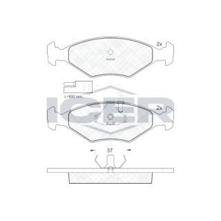 Stabdžių trinkelių rinkinys, diskinis stabdys ICER 140927
