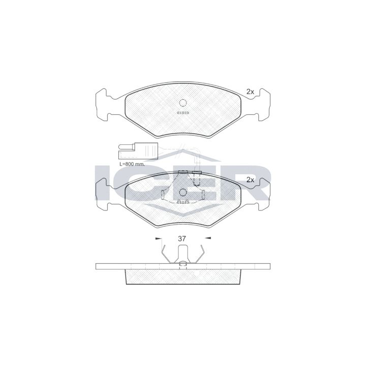 Stabdžių trinkelių rinkinys, diskinis stabdys ICER 140927