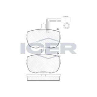 Stabdžių trinkelių rinkinys, diskinis stabdys ICER 140935