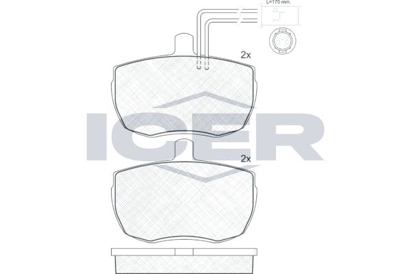 Stabdžių trinkelių rinkinys, diskinis stabdys ICER 140935