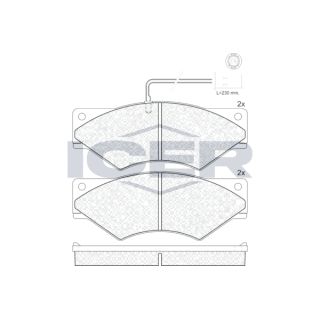 Stabdžių trinkelių rinkinys, diskinis stabdys ICER 140965