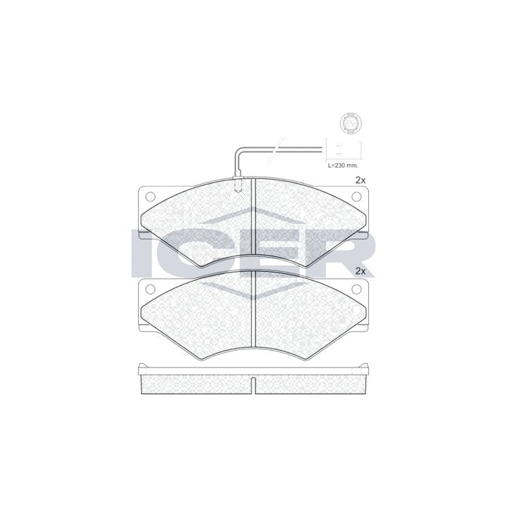 Stabdžių trinkelių rinkinys, diskinis stabdys ICER 140965